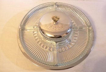 MCM Vogue By Kromex Lazy Susan Crudite Platter Dish With Original Box