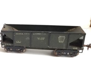 Antique 1920s MTH Tinplate Ives 194 Pennsylvania Coal & Coke Company Coal Car Standard Gauge