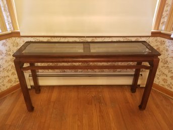 Vintage Chinoiserie Ming Style Fretwork Console Sofa Table