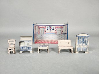 Vintage Metal Dollhouse Kitchen Set