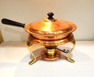 Vintage Copper & Brass Chaffing Dish & Fondue Pot