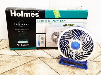 Holmes Classic Twin Window Fan 2020N & Duracraft By Honeywell Tabletop Fan DT-70