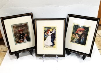 Vintage Set Of Three 11' Framed Classic Renoir Prints