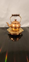 Vintage Copper Burner And Teapot