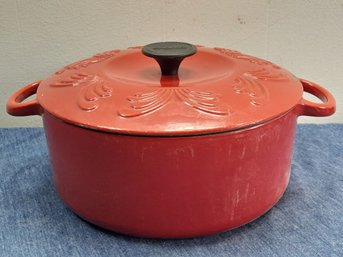 Enameled Red Cast Iron Dutch Oven