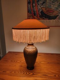 Susan Johnson Fringe And Beaded Custom Lamp Shade.  Shade Only. - - -- - - - - - - - - - - - - - - Loc: Closet