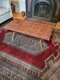 Parquet Top Small Coffee Table.  Well Built And Sturdy.