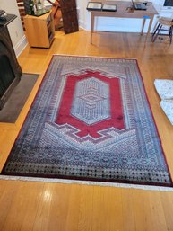 Stunning Area Rug With Padding.  Thin Pile And Vibrant