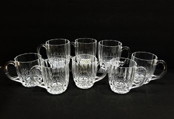 Vintage Set Of 8 Lead Crystal Mugs With Handles