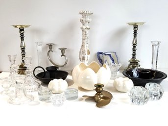 Wonderful Selection Of Various Size/style Pillar & Candlestick Holders For Any Occasions