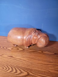 Hippo. Hippopotamus Carved Out Of Solid Wood.  From South Africa!