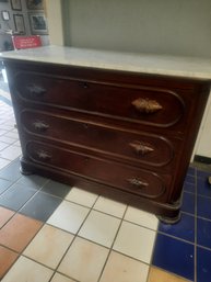 Antique Marble Top Walnut Dresser