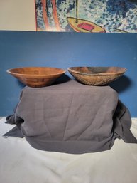 Salad Bowl Pair.  Well Made And Think. One Signed. - - - - - - - - - - - - - - - - - - - - - - - - Loc: K Rack