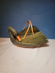 Wicker Duck Basket.  Tight Pattern.   - - - - - - - - - - - - - - - - - - - - - - - - - - - - -Loc: Kit Rack