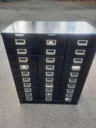 Vintage Small Parts Metal Cabinet With 30 Drawers