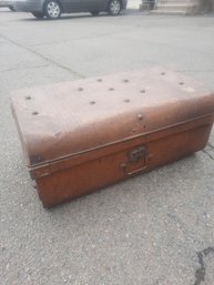 Antique Metal Trunk With Original Paint