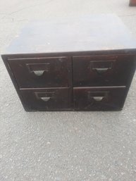 Antique Oak 4-Drawer Card Cabinet