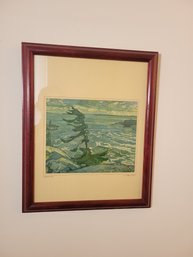 Georgian Bay Print.  F. H. Varley.  Framed And Matted Under Glass. - - - - - - - - - - - - - -Loc: P. Bin