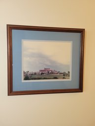 European Photograph Of Countryside.  Framed, Matted, Under Glass. - -- - - - - - - - --- - - - - Loc: P Bin