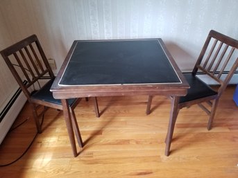 Vintage Leg-O-Matic Lorraine Table & 2 Folding Chairs For Airstream Tiny House