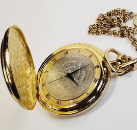 Vintage COLIBRI Of London Kennedy 1997 Half Dollar Pocket Watch & Chain