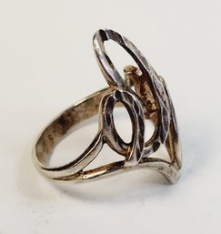 Unique Vintage Sterling Silver Abstract Ring