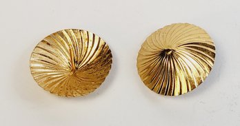 UNIQUE 14k Yellow Gold Circle Fan Earrings