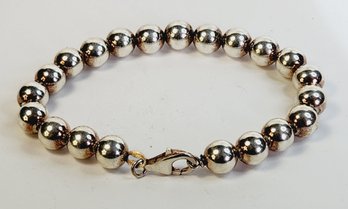 Classic Vintage Shinny Sterling Silver Ball Beaded Bracelet