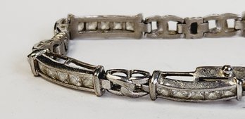 Sparkling Sterling Silver Studded Tennis Bracelet