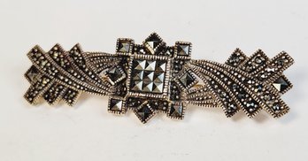 Beautiful Vintage Sterling Silver Marcasite Pin/ Brooch