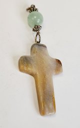 Vintage Stone Cross Pendant