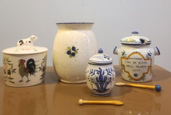 Assorted Ceramic Jars - Made In France And Maine