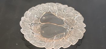 Vintage Pink Depression Glass Flowered Plate