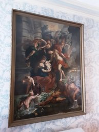 Enormous Painting 'the Birth Of Marie De Medici' By Peter Paul Rubens 1620s Remade By Ann Bradford 1881