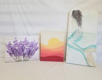 Mixed Lot Of Various Sized Canvas Wall Decor