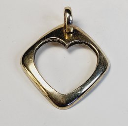 Large Vintage Sterling Silver Heart Pendant