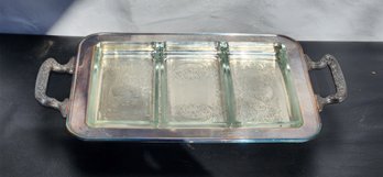 Vintage Silver-Plated 3 Section Serving Platter
