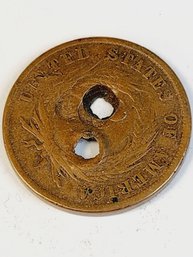 1864  2 Cent Piece With Holes (CIVIL WAR)