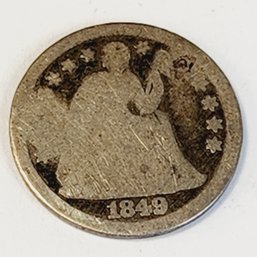 1849 Seated Liberty SILVER Dime (175 Years Old)