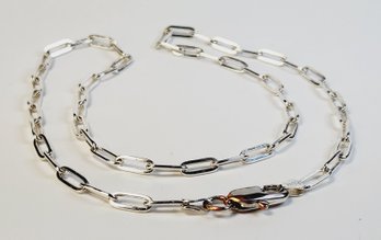 Beautiful Sterling Silver Long Paper Clip  Link Necklace