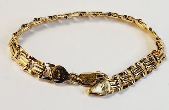 14k Yellow Italian Gold Panther Link Bracelet