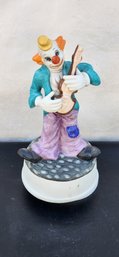 Musical Ceramic Clown Sculpture