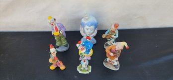 Collection Of Ceramic Clown Figurines