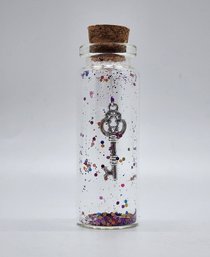 Decorative Multi-color Glass Bottle With Key