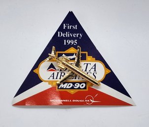 Vintage Delta Airlines MD-90 Airplane Pin