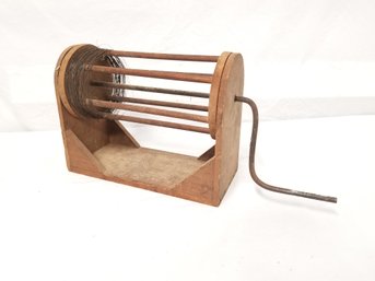 Antique Hand Crank Wood Wire Spooler