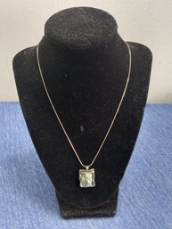 Square Pendent Sterling Necklace Made In Israel