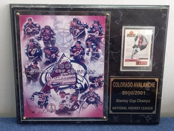 Colorado Avalanche 2000/2001 Stanley Cup Champs National Hockey League Plaque