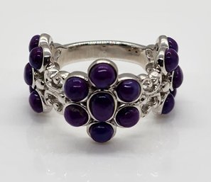 Purple Turquoise Ring In Sterling Silver