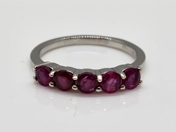 Red Ruby (FF) Ring In Platinum Over Sterling